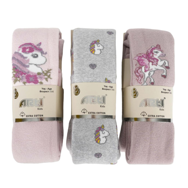Колготы теплые Arti Kids Единороги, махровые, для девочки, 3-6 лет