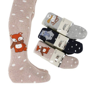 Колготы новогодние Arti Baby Besen Животные, в горошек, махровые, 1-4 года