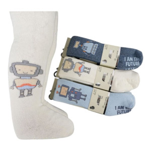 Колготки для мальчика Arti Baby Zipzip Робот, с тормозами, махра, 6-24м