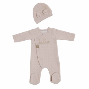 Комбинезон с шапочкой Caramell Bear, для мальчика, хлопок, 0-9 м