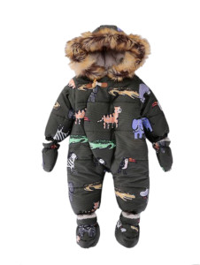 Комбинезон для мальчика Animals, плащевка/велсофт, еврозима, 6-24 м