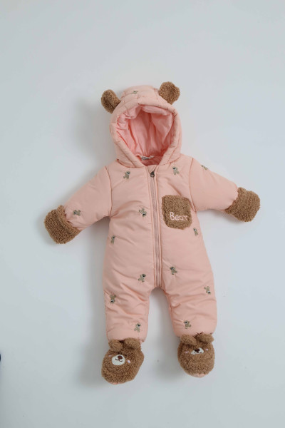 Комбинезон еврозима Bear, для девочки, пудра, плащевка/трикотаж, 6-24 м