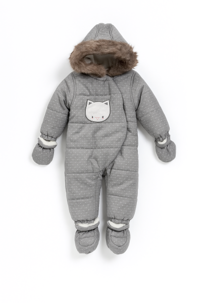 Комбинезон детский Горошек, с подкладкой велсофт, еврозима, 6-24 м