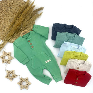 Комбинезон детский MuratBaby однотонный, рибана, 1-12 м