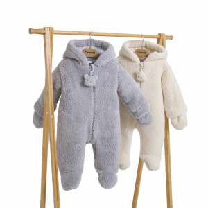 Комбинезон демисезонный Caramell Winter Star Boy Мишка, шерпа, хлопковая подкладка, 1-12 m
