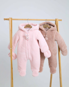 Комбинезон демисезонный Caramell Winter Star Girl Зайка, шерпа, хлопковая подкладка, 1-12 m