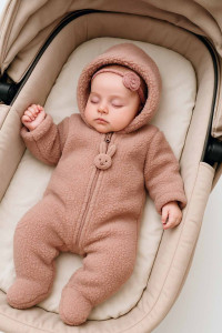 Комбинезон демисезонный Caramell Winter Star Girl Зайка, шерпа, хлопковая подкладка, 1-12 m