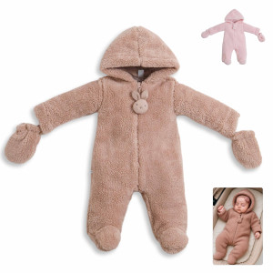 Комбинезон демисезонный Caramell Winter Star Girl Зайка, шерпа, хлопковая подкладка, 1-12 m