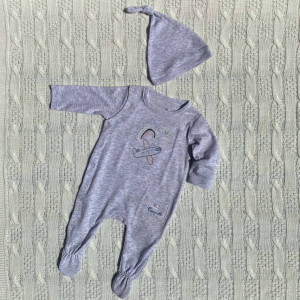 Комбинезон - человечек Caramell Summer Sun, с шапочкой, хлопок, 0-6 м
