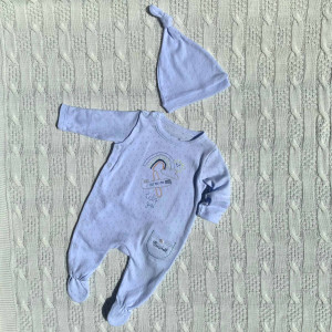 Комбинезон - человечек Caramell Summer Sun, с шапочкой, хлопок, 0-6 м
