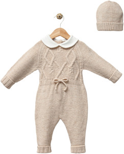 Комбинезон с шапкой NipperLand, вязаный, 2 элемента, 3-18 месяцев