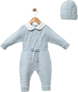 Комбинезон с шапкой NipperLand, вязаный, 2 элемента, 3-18 месяцев