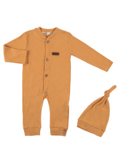 Комбинезон с шапочкой Bobby Baby Colored Ruffles, унисекс, рубчик, 1-12 м