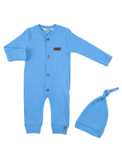 Комбинезон с шапочкой Bobby Baby Colored Ruffles, унисекс, рубчик, 1-12 м