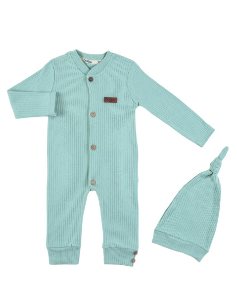 Комбинезон с шапочкой Bobby Baby Colored Ruffles, унисекс, рубчик, 1-12 м
