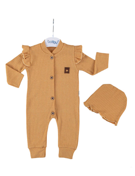 Комбинезон с шапочкой для девочки Bobby Baby Colored Ruffles, рубчик, 1-12 м