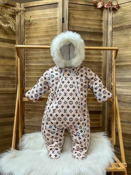 Комбинезон зимний NT-NB Украина louis vuitton, овчина/велсофт, с мехом, 0-6M