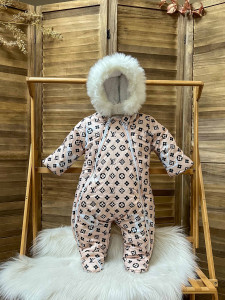 Комбинезон зимний NT-NB Украина louis vuitton, овчина/велсофт, с мехом, 0-6M