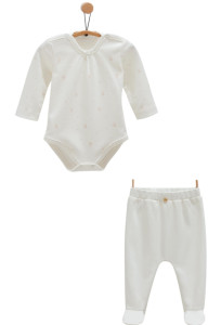 Комплект детской одежды Caramell Cute rabbit, 2 элемента, хлопковый, 0-3 м