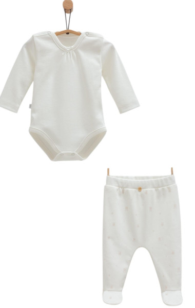 Комплект детской одежды Caramell Cute rabbit, 2 элемента, хлопковый, 0-3 м