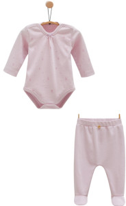 Комплект детской одежды Caramell Cute rabbit, 2 элемента, хлопковый, 0-3 м