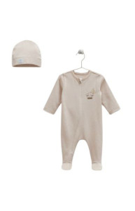 Комбинезон детский Caramell Hello Forest с шапочкой, унисекс, хлопковый, 1-3 м