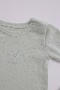 Комплект детской одежды Caramell Natural Baby, 3 элемента, трансферная рибана, 0-6 м