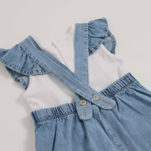 Комплект одежды для девочки Caramell Denim Girl, летний, интерлок/джинс, 3-18 м