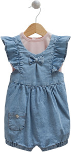 Комплект одежды для девочки Caramell Denim Girl, летний, интерлок/джинс, 3-18 м