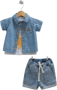 Костюм для мальчика Caramell Denim Boy, летний, джинс, 6м-3года