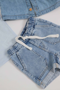Костюм для мальчика Caramell Denim Boy, летний, джинс, 6м-3года