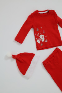 Костюм детский Anna Babba Новогодний, 3 элемента, хлопок, 1-12 м