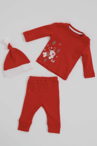 Костюм детский Anna Babba Новогодний, 3 элемента, хлопок, 1-12 м