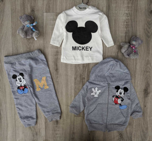 Комплект одежды для мальчика Babydoss Mickey, 3 элемента, двунить, 6-24 м