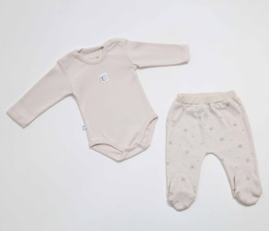 Комплект детской одежды Caramell Cute Bear, 2 элемента, хлопковый, 0-3 м
