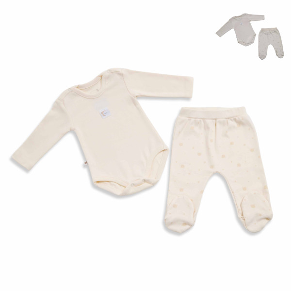 Комплект детской одежды Caramell Cute Bear, 2 элемента, хлопковый, 0-3 м