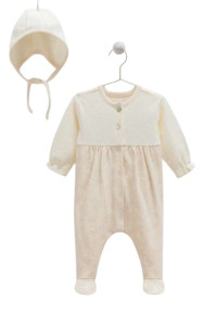 Комбинезон для девочки Caramell Tiny Lace, с шапочкой, хлопковый, 1-3 м