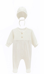 Комбинезон для девочки Caramell Tiny Lace, с шапочкой, хлопковый, 1-3 м