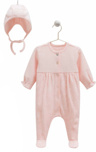 Комбинезон для девочки Caramell Tiny Lace, с шапочкой, хлопковый, 1-3 м