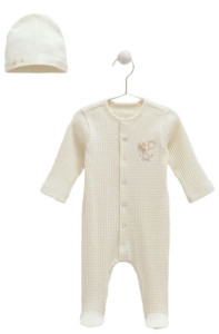 Комбинезон детский Caramell Soft Color с шапочкой, унисекс, хлопковый, 1-3 м