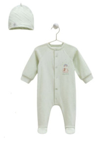 Комбинезон детский Caramell Good baby с шапочкой, унисекс, хлопковый, 1-3 м