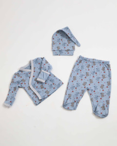 Комплект детской одежды Findik Мишки, рубчик, 3 элементов, 1-3m