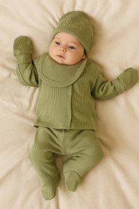 Комплект одежды для новорожденного Findik Голуби, рубчик, 5 элементов, 1-3m