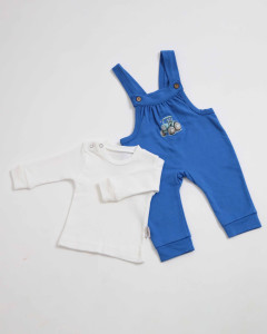 Полукомбенизон с кофтой Findik Трактор, для мальчика, интерлок/двунитка, 1-9m