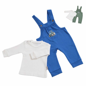 Полукомбенизон с кофтой Findik Трактор, для мальчика, интерлок/двунитка, 1-9m