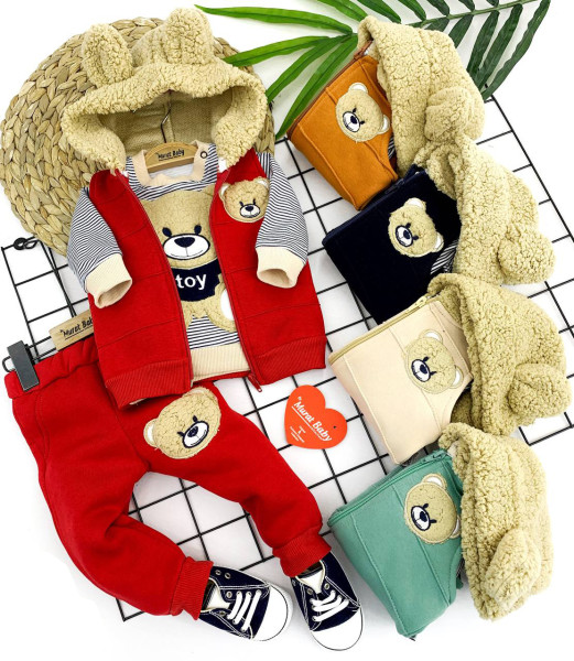 Комплект детской одежды MuratBaby Мишка, 3 элемента, с начесом, 6-24 м