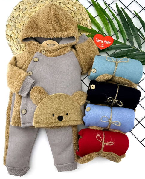 Костюм детский Murat Baby Медведь, унисекс, с начесом/велсофт, 6-24 м