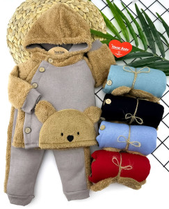 Костюм детский Murat Baby Медведь, унисекс, с начесом/велсофт, 6-24 м