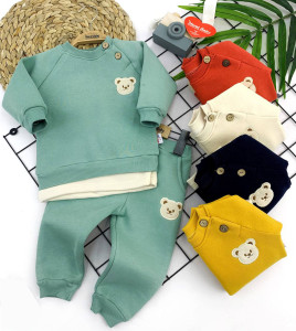 Комплект одежды для детей MuratBaby Мишка, 2 элемента, футер с начесом, 6-24 м