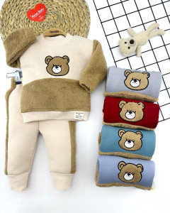Комплект детской одежды Murat Baby Медведь, унисекс, велсофт/с начесом, 6-24 м